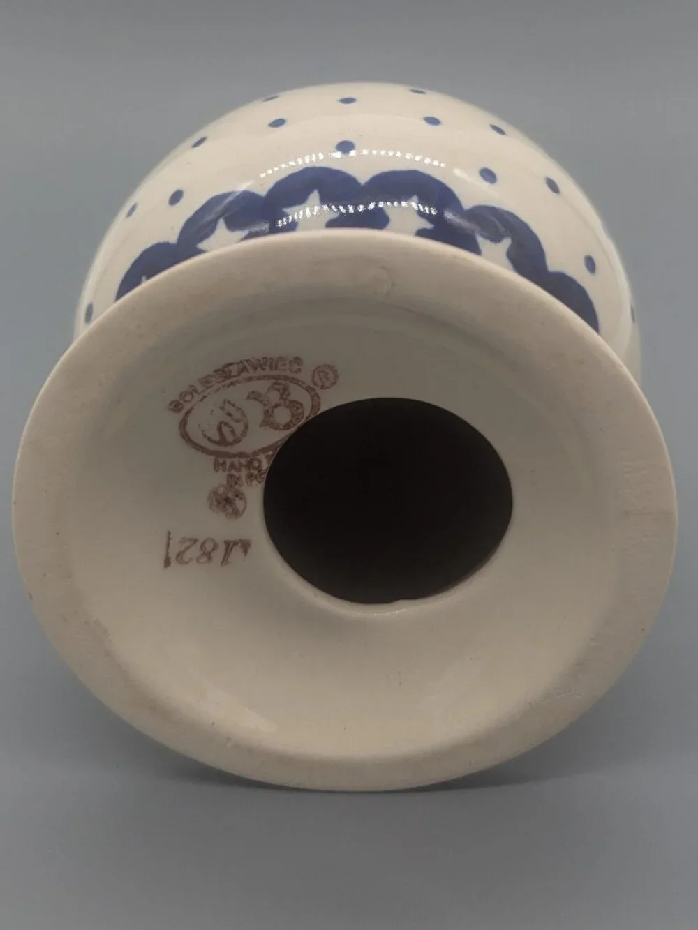 Polish Pottery Boleslawiec Hot Air Balloon Christmas Ornament Dots Stars